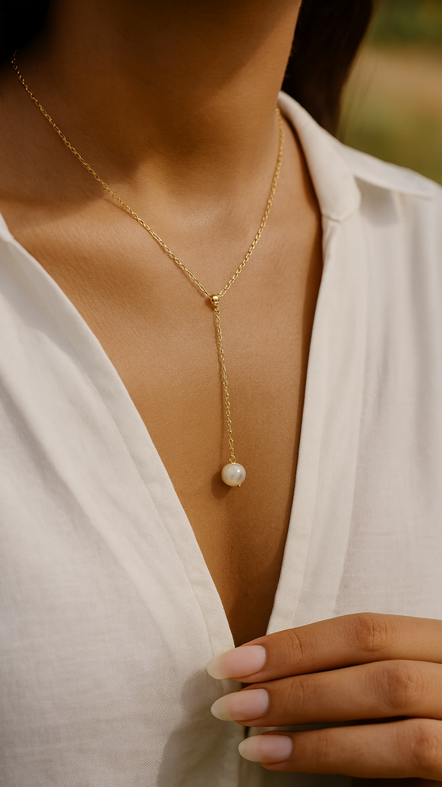 Pearl Lariat Necklace