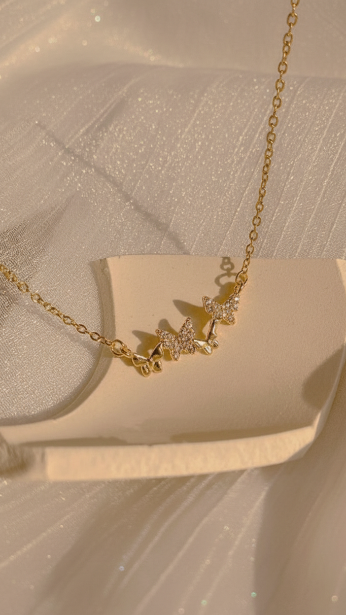 Golden Butterfly Grace Necklace
