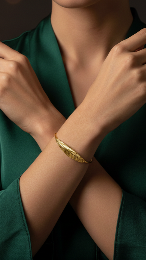 Moonshine Golden Leaf Bangle